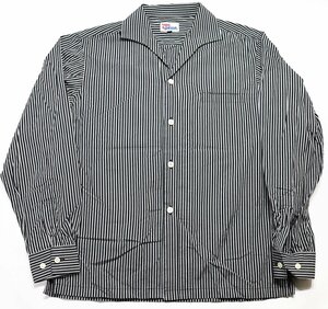 706UNION (706ユニオン) Italian Collar Shirt / イタリアンカラーシャツ 美品 ストライプ size 38(M) / オープンカラー