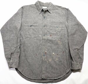 Heller's Cafe (ヘラーズカフェ) HC-046 - 20's STURDY OAK Black Chambray Shirts / ブラックシャンブレーシャツ size 40 / ウエアハウス