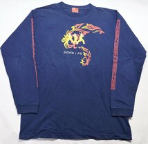 Pherrow's (フェローズ匠) CREW NECK L/S TEE / クルーネック 長袖Tシャツ “GONG FU” ネイビー size L / ロンT_画像1