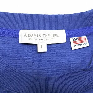 A DAY IN THE LIFE - UNITED ARROWS (ユナイテッドアローズ) Crew Neck L/S Tee / プレーン 長袖Tシャツ ブルー size L / ロンTの画像5