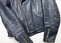 Lewis Leathers (ルイスレザー) 70~80's VINTAGE - GT MONZA / GTモンザ パデッド ライダースジャケット ネイビー size 42 / ヴィンテージ_画像7