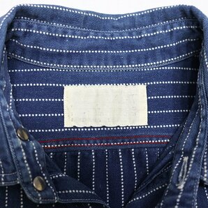 SugarCane (シュガーケーン) Wabash Stripe Work Shirt / ウォバッシュストライプ ワークシャツ sc25551 ネイビー size Mの画像7