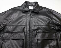 FREAK'S STORE (フリークスストア) Fake Leather Zip Blouson / フェイクレザー フルジップブルゾン 美品 ブラック size M_画像4