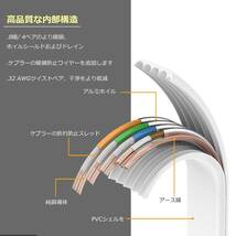 Siricook LANケーブル 15m CAT7準拠 有線ケーブル フラット 薄型 隙間用 ランケーブル 15メートル 白 イン_画像3