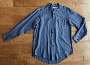 80s初期 im ISSEY MIYAKE the shirtsイッセイミヤケ シルク素材スタンドカラーシャツHAMILTONハミルトンアーカイブオーラリーthe rowメンズ