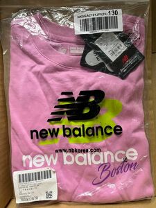 130NewBalanceノースリーブTシャツピンクキッズベビートップスタンクトップインナー青みピンクニューバランススポーツ未使用