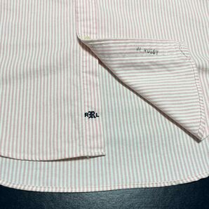 【RUGBY】 ボタンダウン ストライプ クレリック オックスフォード シャツ【ラルフローレン ラグビー】ピンク ホワイト OXFORD POLO RRLの画像5