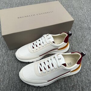 ブルネロクチネリ　BRUNELLO CUCINELLI メンズ　スニーカー　レザー　牛革　靴　シューズ　通気性　39-44　サイズ選択可能 b36