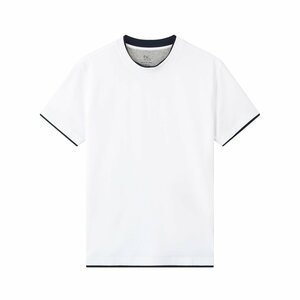 ブルネロクチネリ　BRUNELLO CUCINELLI メンズ　Tシャツ　フェイクレイヤード　丸首　無地　48-56　サイズ選択可能 b46