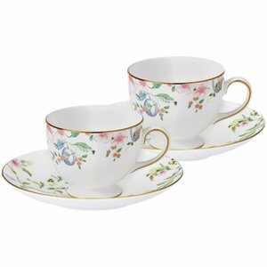 ウェッジウッド wedgwood 　春　花柄　ティーカップ　ソーサー　2客セット　洋食器 インテリア コーヒーカップ b559