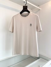 ブルネロクチネリ　BRUNELLO CUCINELLI メンズ　Tシャツ　刺繍ロゴ　背中文字　シンプル　半袖　M-3XL　サイズ選択可能 b670_画像1