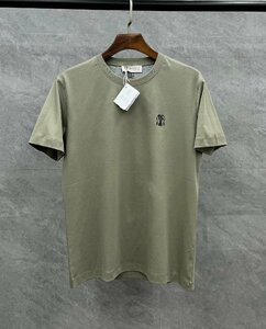 ブルネロクチネリ　BRUNELLO CUCINELLI メンズ　Tシャツ　背中文字　刺繍ロゴ　半袖　M-3XL　サイズ選択可能 b671