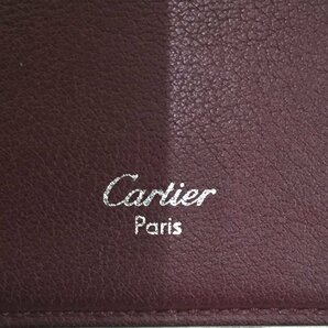 168A Cartier カルティエ 3つ折り財布 レザー フランス製 ブラック【中古】の画像9