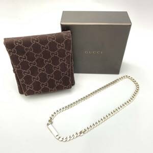 FN12076P [1000 иен старт!!]GUCCI Gucci Silver 925 плоский цепь колье подвеска аксессуары 