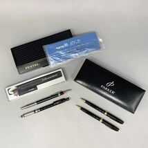 FN12143V【1000円スタート!!】PARKER ボールペン シャープペンシルPENTEL Hi-uni文房具 筆記用具 4点セット_画像1