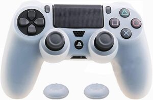 透明白 ZOMTOP PS4コントローラー用シリコンカバー スキン ケース 保護カバー 耐衝撃 (透明白)