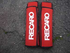 ■RECARO シートベルトパッド ベルトカバー レカロ ベロアレッド 240411