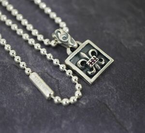 クロムハーツ★フレームドBSフレア/ルビーパヴェ/新品加工/ボールチェーン/インボイス/1円から！CHROME HEARTS