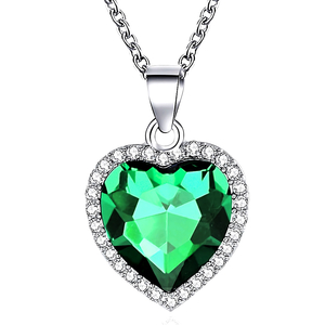  new goods 1 jpy ~* free shipping *. sphere emerald Heart 7 color diamond platinum finish 925 silver necklace birthday present travel consecutive holidays spring the first summer gift domestic sending 