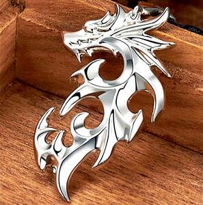  new goods * free shipping *... .. Dragon dragon 10 character . platinum finish 925 silver necklace birthday present travel consecutive holidays rainy season the first summer travel gift domestic sending 