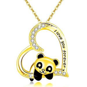  новый товар 1 иен ~* бесплатная доставка * симпатичный .... Panda Heart бриллиант K18GF Gold подвеска день рождения подарок путешествие первый лето весна ряд выходных дней лето подарок доставка внутри страны 