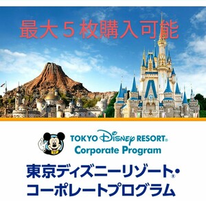 東京ディズニーリゾートコーポレートプログラム利用券 2000円 　最大５枚