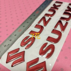 SUZUKI スズキ 3D 立体エンブレム  バイクステッカー  車ステッカー【赤 Red】 送料無料 Bike Sticker デカール 2枚セットの画像1