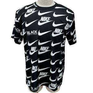 NIKE/ナイキ NIKE×COMME des GARCONSコラボ 総柄 半袖Ｔシャツ ポリエステル 白ロゴ総柄/ブラック地 メンズ