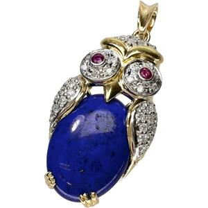 Owlo lapis lazuli Diamond 0,50/0,30 -c -кулон -подвесной вершина K18 Gold 9,9 г дамы