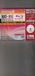  Blue-ray disk BD-RE Hitachi mak cell 5 sheets pack 1~2 speed ..... video recording for unopened 