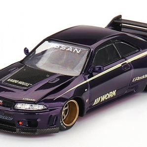 即決！ KAIDO★HOUSE x トゥルースケール ミニGT 1/64 ニッサン スカイライン GT-R R33 Kaido Works V1 ワーク 紫 072 新品・未開封品の画像2