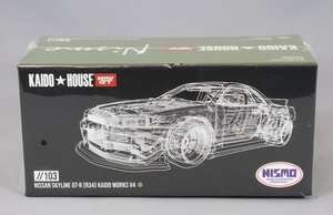 即決！ KAIDO★HOUSE x トゥルースケール ミニGT 1/64 ニッサン スカイライン GT-R R34 Kaido Works V4 ニスモ 翡翠色 103 新品・未開封品