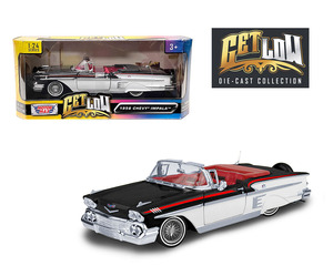 MOTOR MAX 1/24 シボレー インパラ SS コンバーチブル 1958 ブラック/ホワイト ローライダー Chevrolet Impala Lowrider ミニカー