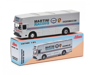  Schuco 1/64 Mercedes Benz Len Transporter Porsche Martini Schuco Mercedes-Benz Renntransporter Porsche MARTINI