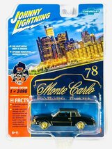 Johnny Lightning 1/64 シボレー モンテカルロ ローライダー 1978 ブラック Chevrolet Monte Carlo Lowriders ミニカー_画像1
