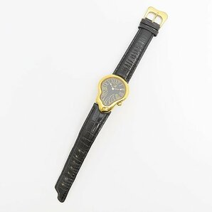 １円スタート！ ソフトウォッチ サルヴァドール・ダリ SS GP 電池 QZ アナログ 腕時計 Softwatch Dali 稼働 ブラック 逸品質屋の画像2