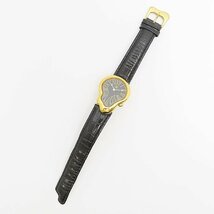 １円スタート！ ソフトウォッチ サルヴァドール・ダリ SS GP 電池 QZ アナログ 腕時計 Softwatch Dali 稼働 ブラック 逸品質屋_画像2