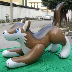 PuffyPaws Timber Wolf Inflatable ウルフ グレー 空ビ 空気ビニール フロート の画像1