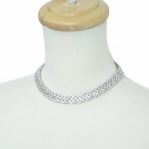 【1円/美品】スワロフスキー SWAROVSKI Diamanta ネックレス チョーカー スワロクリスタル シルバー系 別売りアジャスター 箱付き♪の画像2