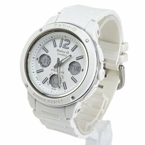 【1円】カシオ CASIO Baby-G BASIC ウォッチ 腕時計 BGA-150 クォ－ツ ホワイト シルバー文字盤 バックライト レディース 動作品