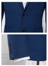 XZLG紺（50B L度）新品 完売■紳士 2釦wool 49% メンズ ウール テーラードジャケット ライトグレー WOOL ブレザー_画像7