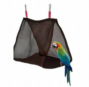 鳥たちの寝床 三角ハウス 通気性メッシュ バードテント ハンモック 吊りベッド 夏 インコ おもちゃ 鳥の巣 寝袋 コーヒー