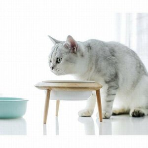 高さ 角度 調整 餌台 犬餌台 猫皿 水飲み器 猫 餌入れ 食器 陶器 加熱可 最大600ml 電子レンジ 食洗機対応