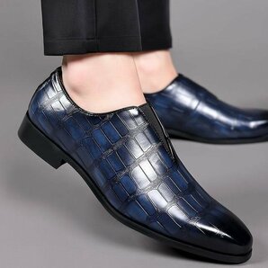 ビジネスシューズ メンズシューズ シューズ 靴 紳士靴 革靴 ゴアシューズ 歩きやすい 快適 通勤靴 オシャレ ブルー 26.5cmの画像6