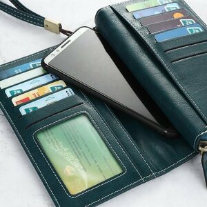 長財布 女性用 財布 レディース 使いやすい 多機能 大容量 実用的　小銭入り 写真　柔軟　高級感　スマホ　ストラップ　カード収納