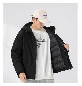 マウンテンパーカー 登山服 ジャンパー 大きいサイズ ブルゾン 秋冬アウタ 防寒トップス　ブラック5XL