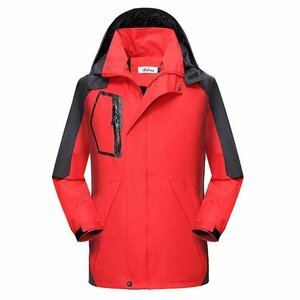 メンズ 登山服 パーカー　スポーツ　ウンテンパーカー ウインドブレイカー ラッシュガード パーカー ペアルック 速乾レッド2XL