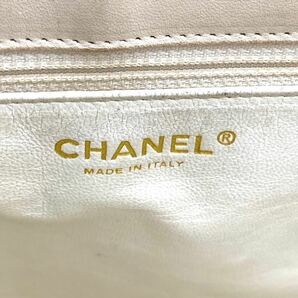 美品 CHANEL アイコン マトラッセ ラムスキン キャビアスキン トート バッグ エナメル シェブロン ステッチ ショルダー ブラック シャネルの画像9