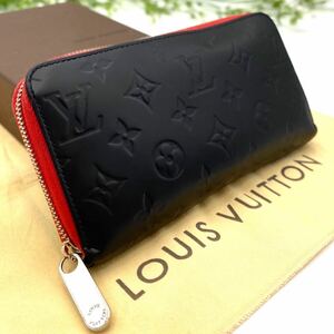 美品 ルイ ヴィトン ヴェルニ ラウンドファスナー 長財布 ブラック ピンク 系 モノグラム ビトン ジッピー LOUIS VUITTON