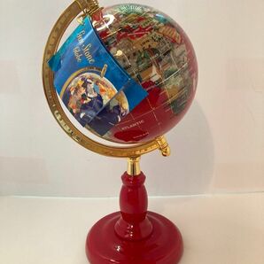 Gem stone globe 赤 未使用　 地球儀 天然石 インテリア パワーストーン アンティーク